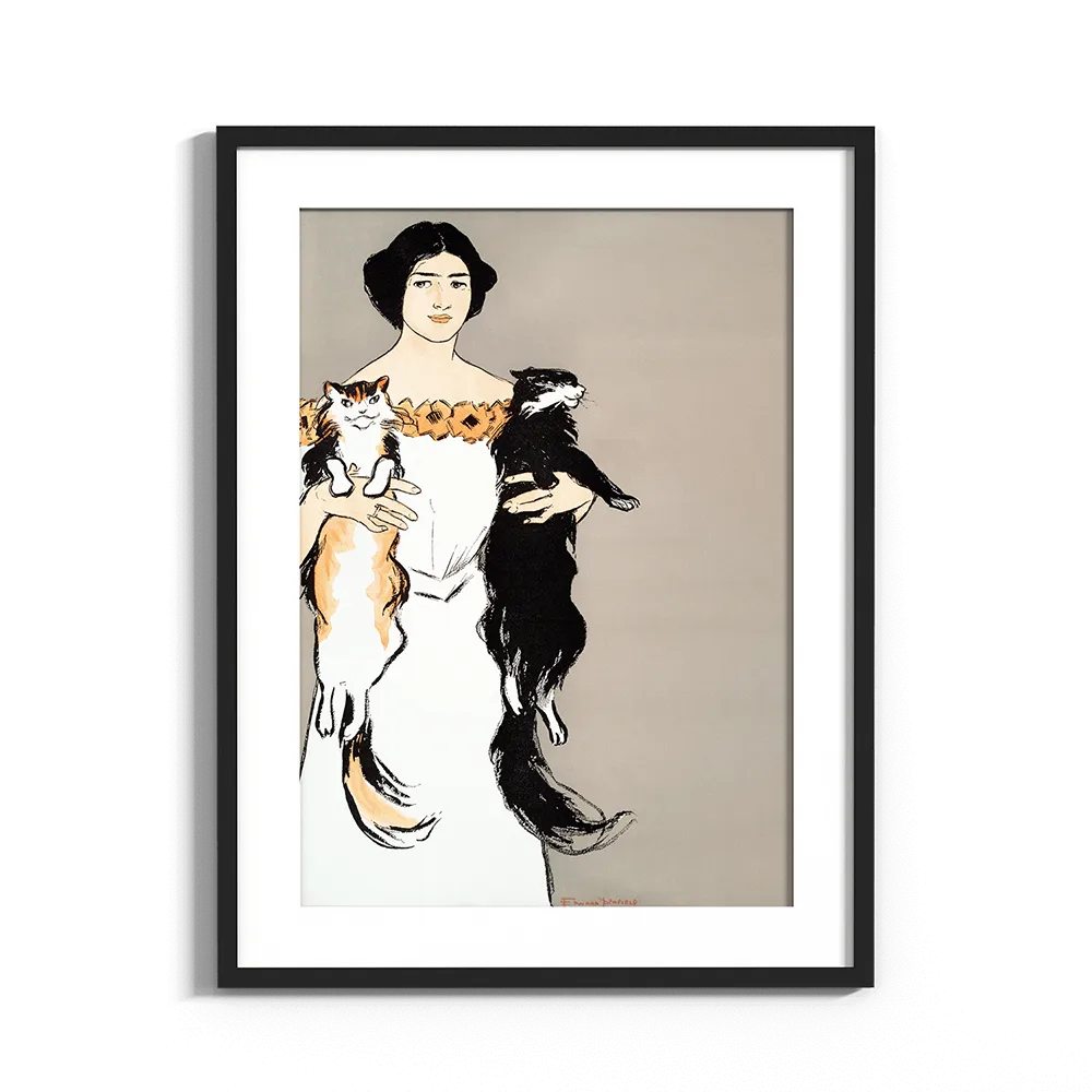 Francia hölgy macskákkal