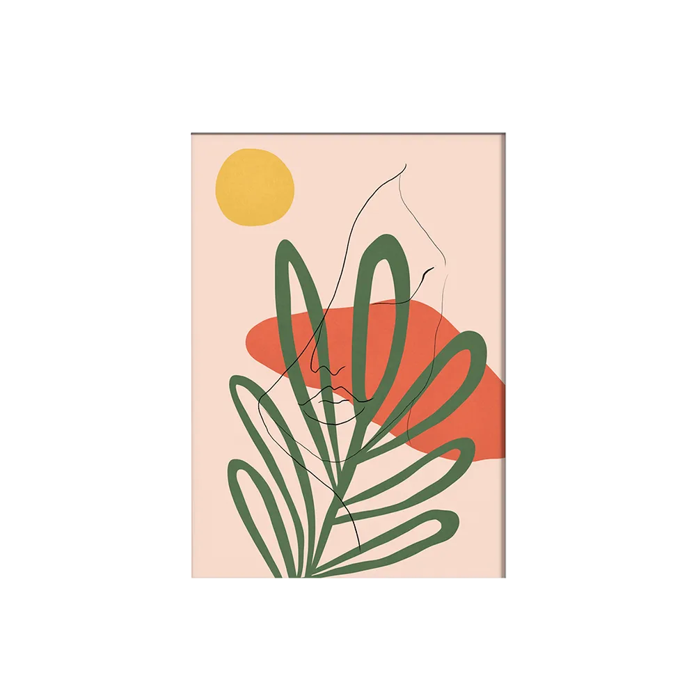 Absztrakt nő arckép levéllel